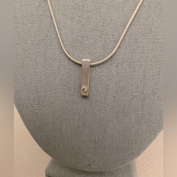 MO28V Mex Men’s Sterling Silver Bar CZ Rope Chain Necklace - Picture 5 of 7